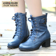 Leather over shoe rubber boots for women